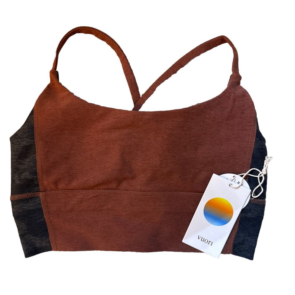 Vuori Womens Aspire Elevation Sports Bra Activewear Sz Small Color Cedar Heather